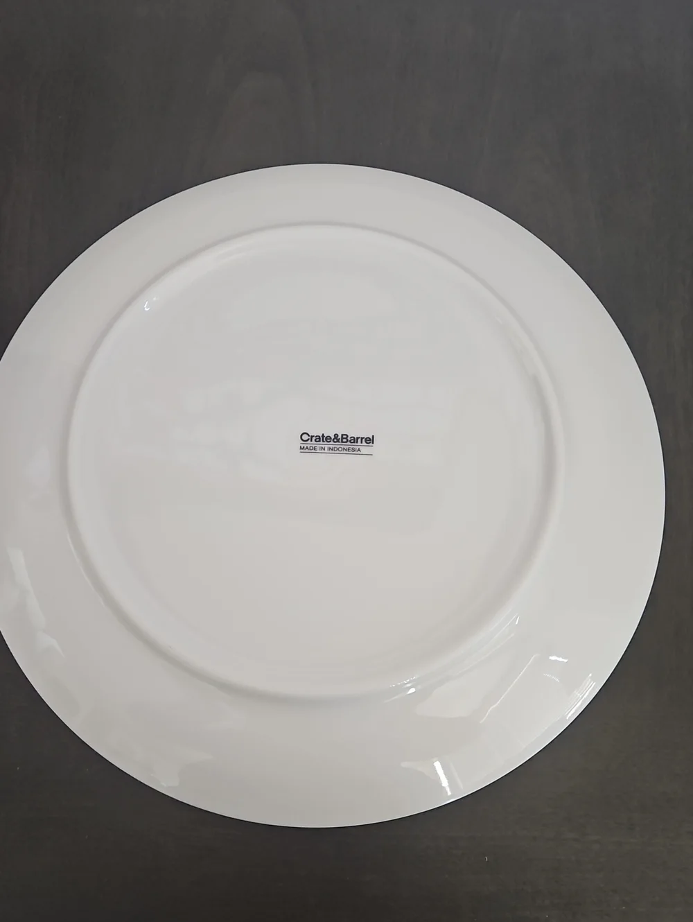 NWOT White Ceramic Dinner Plate From Crate & Barrel